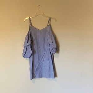 Stripped blue and white dress